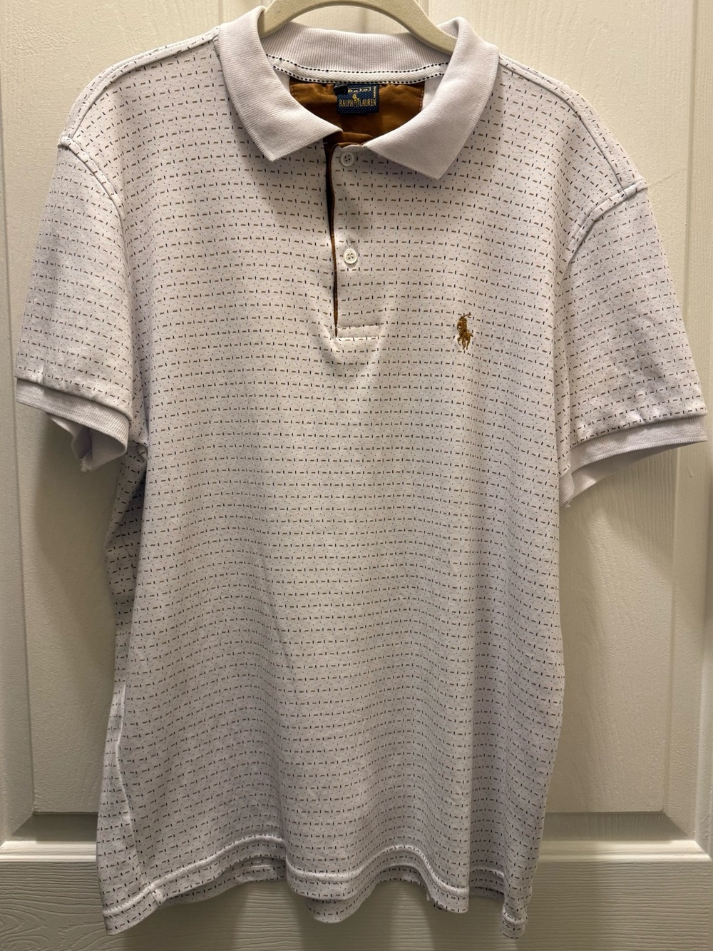 Polo Ralph Lauren White Patterned Polo Shirt